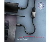 Axagon RUCM-AFAC, redukcja kabla USB-C (M) - USB-A (F), 20cm - 1353484 - zdjęcie 3